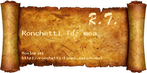Ronchetti Tímea névjegykártya